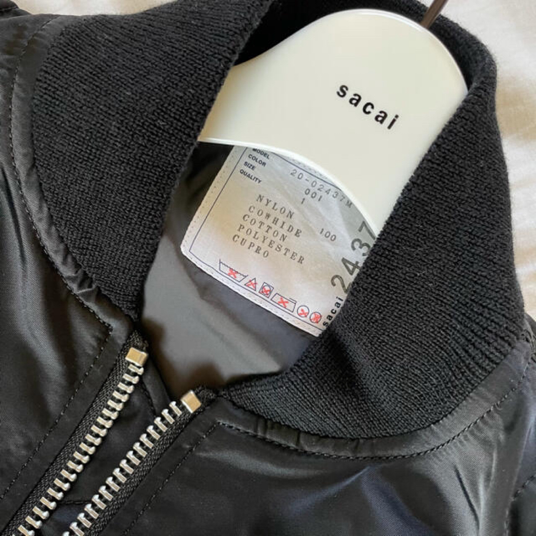 sacai(サカイ)のsacai  MA-1 ×レザードッキングジャケット ボンバー メンズのジャケット/アウター(ブルゾン)の商品写真