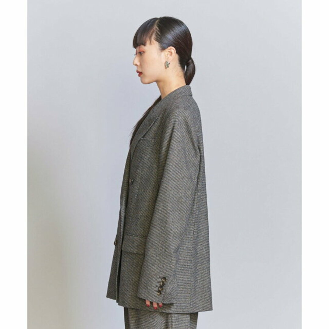 BEAUTY&YOUTH UNITED ARROWS(ビューティアンドユースユナイテッドアローズ)の【DK.BROWN】【M】ハウンドトゥース ダブル ジャケット レディースのジャケット/アウター(テーラードジャケット)の商品写真