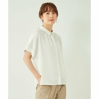 ユナイテッドアローズグリーンレーベルリラクシング(UNITED ARROWS green label relaxing)の【WHITE】エリツキ ワイド スリーブ シャツ -ハンドウォッシャブル・接触冷感-(シャツ/ブラウス(長袖/七分))