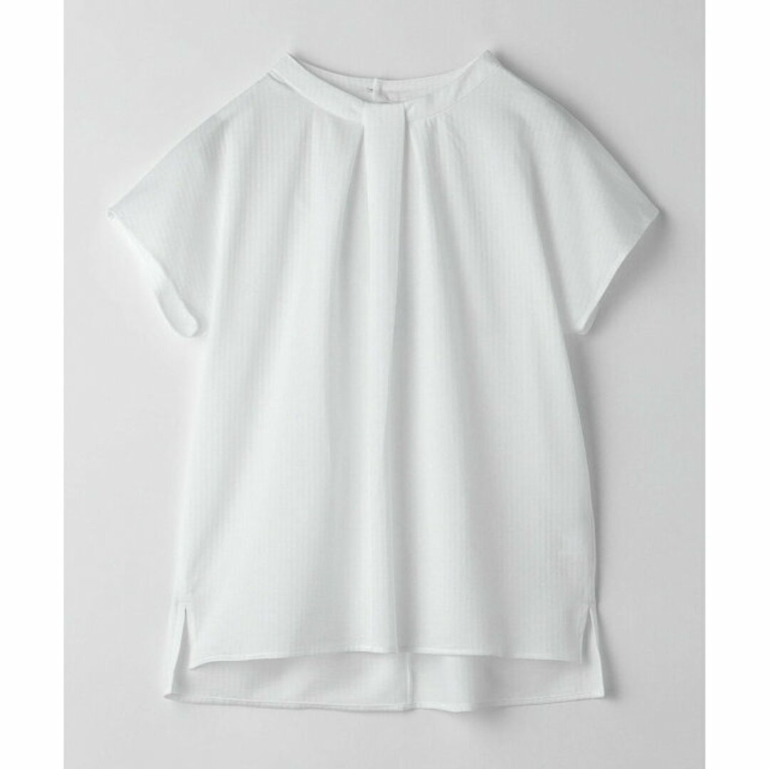 UNITED ARROWS green label relaxing(ユナイテッドアローズグリーンレーベルリラクシング)の【WHITE】フハクライク ネックタック ショートスリーブ プルオーバー カットソー レディースのトップス(カットソー(長袖/七分))の商品写真