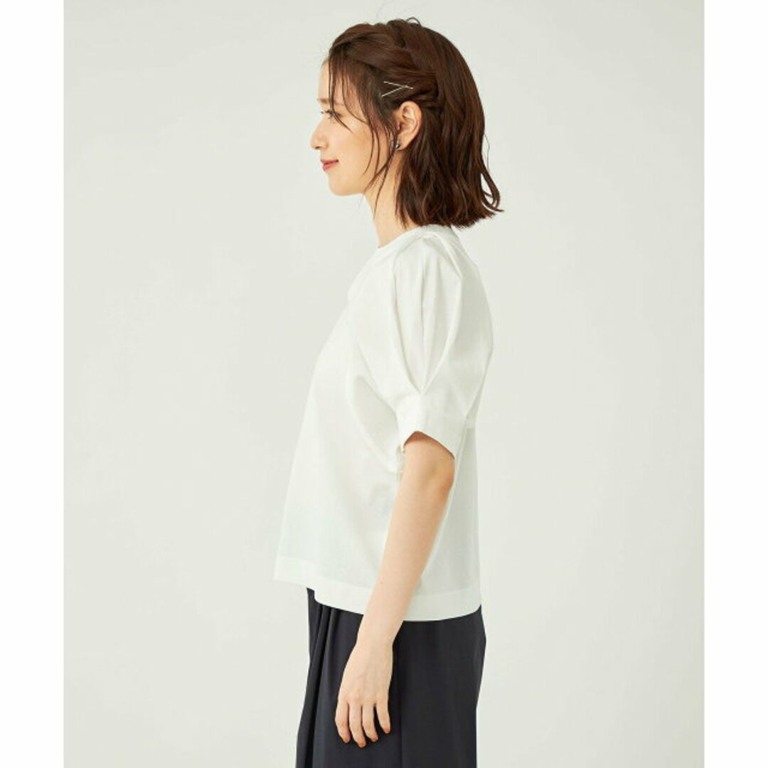 UNITED ARROWS green label relaxing(ユナイテッドアローズグリーンレーベルリラクシング)の【OFF WHITE】フォルム クロップド Tシャツ レディースのトップス(カットソー(長袖/七分))の商品写真