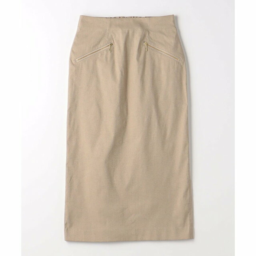 UNITED ARROWS green label relaxing(ユナイテッドアローズグリーンレーベルリラクシング)の【BEIGE】スラブマット ジップ ポケット タイト スカート -ストレッチ- レディースのスカート(ロングスカート)の商品写真