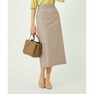 ユナイテッドアローズグリーンレーベルリラクシング(UNITED ARROWS green label relaxing)の【BEIGE】スラブマット ジップ ポケット タイト スカート -ストレッチ-(ロングスカート)