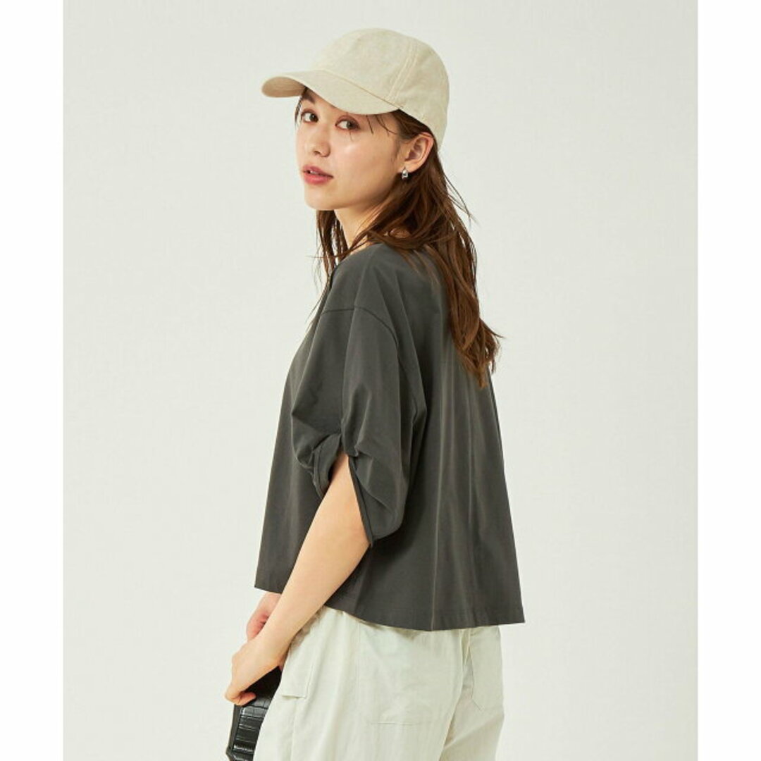 UNITED ARROWS green label relaxing(ユナイテッドアローズグリーンレーベルリラクシング)の【DK.GRAY】ツイストスリーブドルマン Tシャツ レディースのトップス(カットソー(長袖/七分))の商品写真