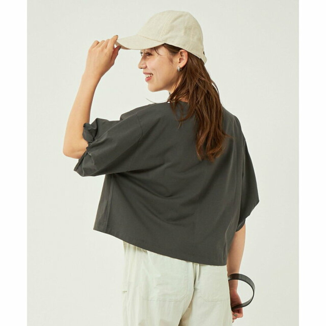 UNITED ARROWS green label relaxing(ユナイテッドアローズグリーンレーベルリラクシング)の【DK.GRAY】ツイストスリーブドルマン Tシャツ レディースのトップス(カットソー(長袖/七分))の商品写真