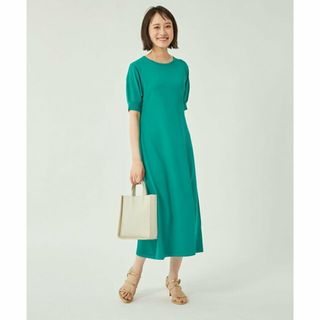 ユナイテッドアローズグリーンレーベルリラクシング(UNITED ARROWS green label relaxing)の【KELLY】キリカエ ニット フレア ショートスリーブ ワンピース -ウォッシャブル-(ロングワンピース/マキシワンピース)