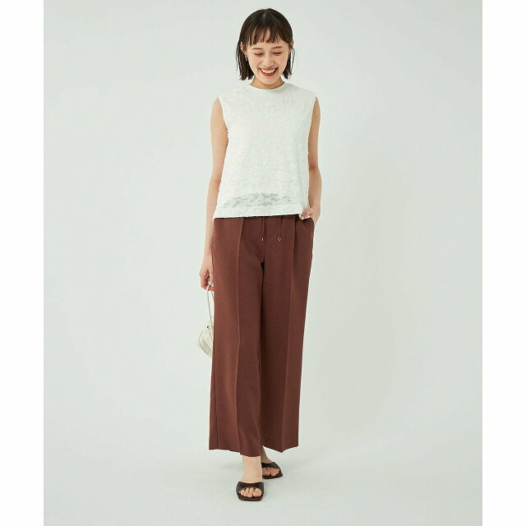 UNITED ARROWS green label relaxing(ユナイテッドアローズグリーンレーベルリラクシング)の【WHITE】【FREE】ジャカード ドッキング クロップド プルオーバー カットソー レディースのトップス(カットソー(長袖/七分))の商品写真