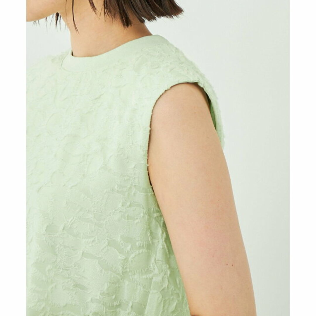 UNITED ARROWS green label relaxing(ユナイテッドアローズグリーンレーベルリラクシング)の【LIME】ジャカード ドッキング クロップド プルオーバー カットソー レディースのトップス(カットソー(長袖/七分))の商品写真