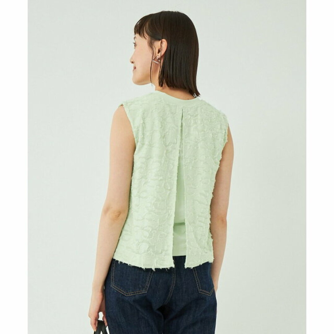 UNITED ARROWS green label relaxing(ユナイテッドアローズグリーンレーベルリラクシング)の【LIME】【FREE】ジャカード ドッキング クロップド プルオーバー カットソー レディースのトップス(カットソー(長袖/七分))の商品写真