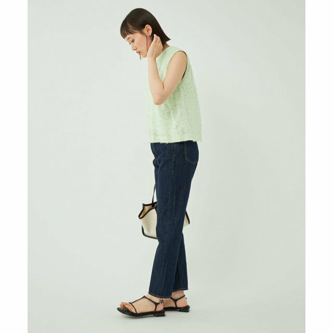 UNITED ARROWS green label relaxing(ユナイテッドアローズグリーンレーベルリラクシング)の【LIME】【FREE】ジャカード ドッキング クロップド プルオーバー カットソー レディースのトップス(カットソー(長袖/七分))の商品写真