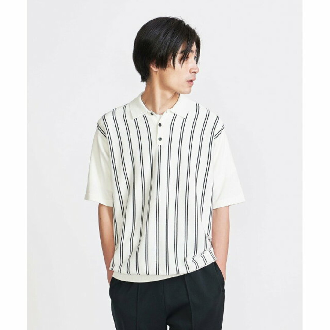 BEAUTY&YOUTH UNITED ARROWS(ビューティアンドユースユナイテッドアローズ)の【NATURAL】<info. BEAUTY&YOUTH> コットン ストライプ ニット ポロシャツ メンズのトップス(ポロシャツ)の商品写真