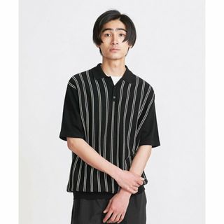 ビューティアンドユースユナイテッドアローズ(BEAUTY&YOUTH UNITED ARROWS)の【BLACK】<info. BEAUTY&YOUTH> コットン ストライプ ニット ポロシャツ(ポロシャツ)