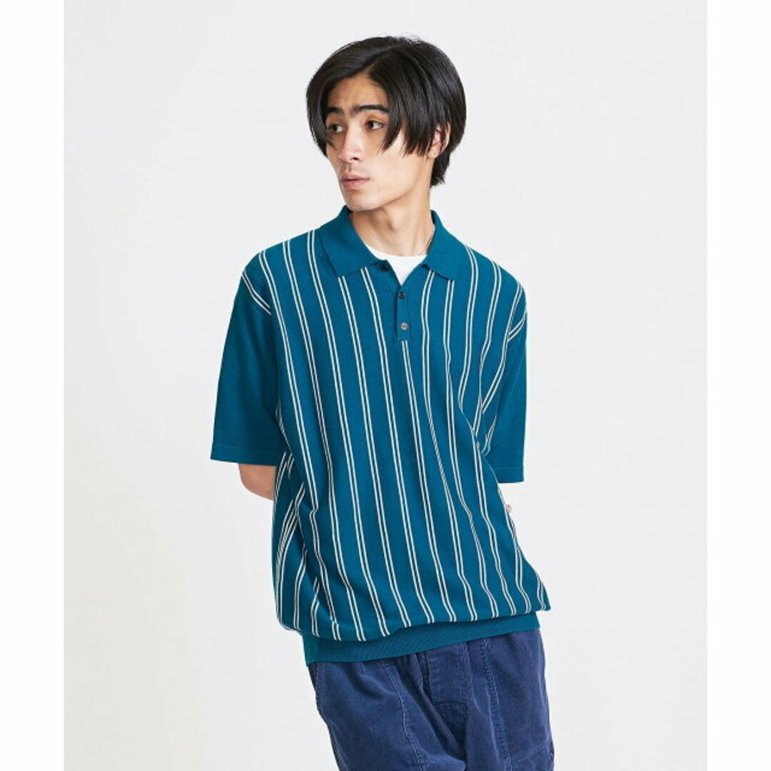 BEAUTY&YOUTH UNITED ARROWS(ビューティアンドユースユナイテッドアローズ)の【COBALT】<info. BEAUTY&YOUTH> コットン ストライプ ニット ポロシャツ メンズのトップス(ポロシャツ)の商品写真