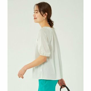 ユナイテッドアローズグリーンレーベルリラクシング(UNITED ARROWS green label relaxing)の【WHITE】バルーン ギャザー プルオーバー カットソー -接触冷感-(カットソー(長袖/七分))