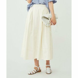 ユナイテッドアローズグリーンレーベルリラクシング(UNITED ARROWS green label relaxing)の【WHITE】ライトメモリー タフタ フレア スカート(ひざ丈スカート)