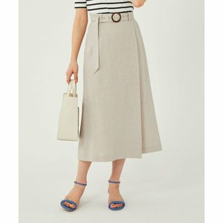 ユナイテッドアローズグリーンレーベルリラクシング(UNITED ARROWS green label relaxing)の【BEIGE】ツィーディー スリット セミタイト スカート -ウォッシャブル・防シワ・吸水速乾-(ひざ丈スカート)