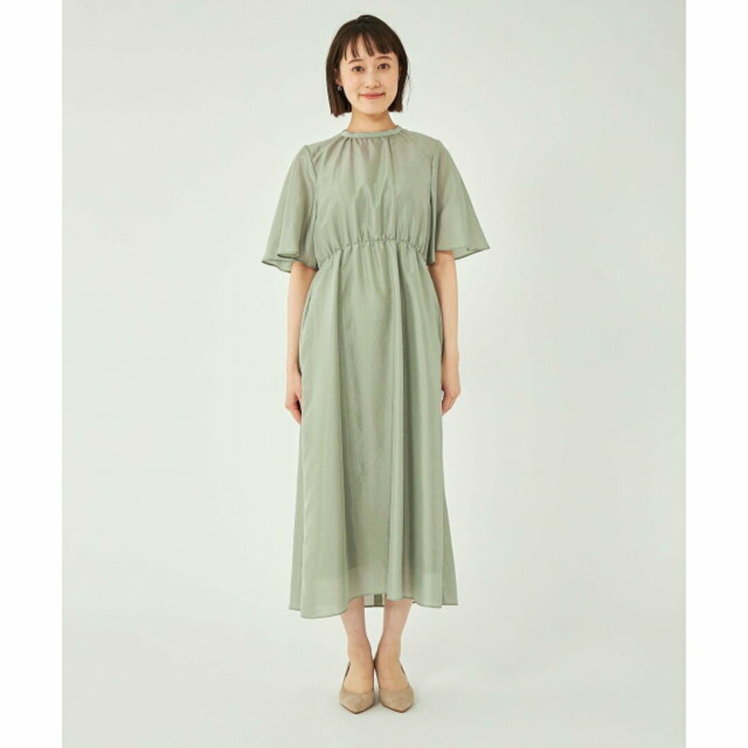 UNITED ARROWS green label relaxing(ユナイテッドアローズグリーンレーベルリラクシング)の【OLIVE】【FREE】シアー スタンドネック フレア スリーブ ワンピース レディースのワンピース(ロングワンピース/マキシワンピース)の商品写真