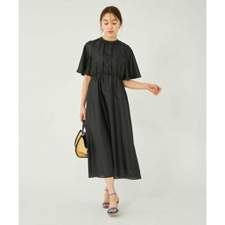 ユナイテッドアローズグリーンレーベルリラクシング(UNITED ARROWS green label relaxing)の【BLACK】シアー スタンドネック フレア スリーブ ワンピース(ロングワンピース/マキシワンピース)