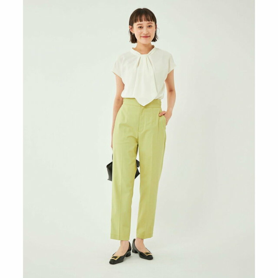 UNITED ARROWS green label relaxing(ユナイテッドアローズグリーンレーベルリラクシング)の【WHITE】【FREE】ムジ ストライプ ボウタイ フレンチスリーブ ブラウス -マシンウォッシャブル- レディースのトップス(シャツ/ブラウス(長袖/七分))の商品写真