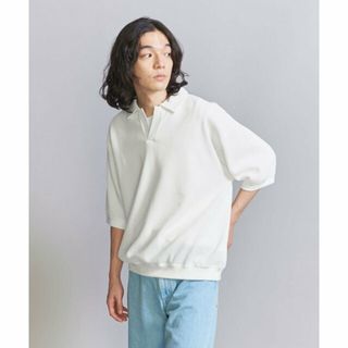 【WHITE】グリッド エアーワッフル スキッパーポロシャツ