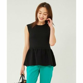 ユナイテッドアローズグリーンレーベルリラクシング(UNITED ARROWS green label relaxing)の【BLACK】リブ ペプラム ノースリーブ プルオーバー ニット -ウォッシャブル-(ニット/セーター)