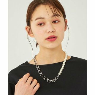 ユナイテッドアローズグリーンレーベルリラクシング(UNITED ARROWS green label relaxing)の【SILVER】フェイクパール & チェーンコンビ ネックレス(ネックレス)