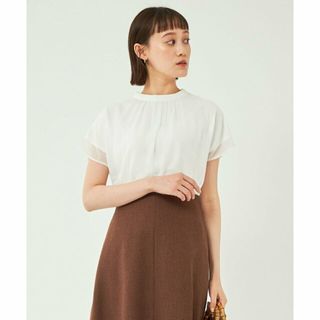 ユナイテッドアローズグリーンレーベルリラクシング(UNITED ARROWS green label relaxing)の【WHITE】シフォン ドッキング プルオーバー カットソー 2 -汗染み防止-(カットソー(長袖/七分))