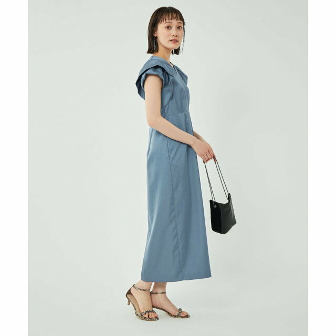 UNITED ARROWS green label relaxing(ユナイテッドアローズグリーンレーベルリラクシング)の【COBALT】袖フリル ワンピース レディースのワンピース(ロングワンピース/マキシワンピース)の商品写真