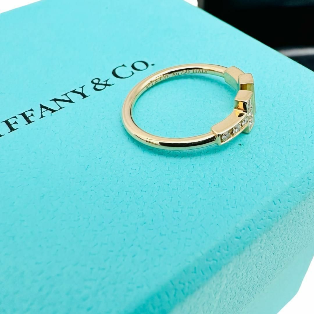 Tiffany & Co.(ティファニー)のティファニーT ワイヤーリング 8号 K18PG 合計0.13ctダイヤモンド レディースのアクセサリー(リング(指輪))の商品写真