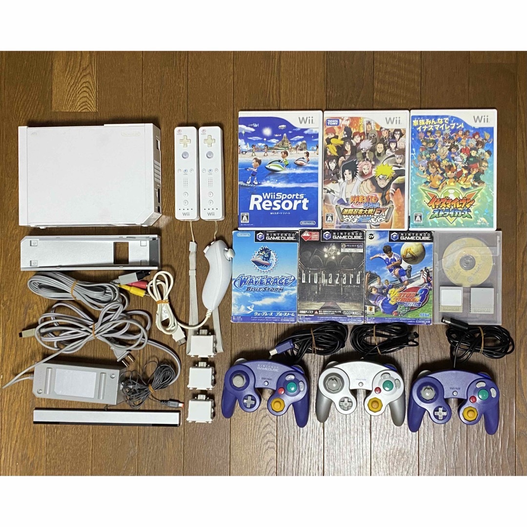 Wii 本体 ソフト 7つ セット ゲームキューブコントローラ メモリーカード エンタメ/ホビーのゲームソフト/ゲーム機本体(家庭用ゲーム機本体)の商品写真