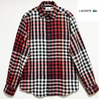 ラコステ(LACOSTE)の【美品】LACOSTE ラコステ わにロゴブロックチェック柄グラデーションシャツ(シャツ)