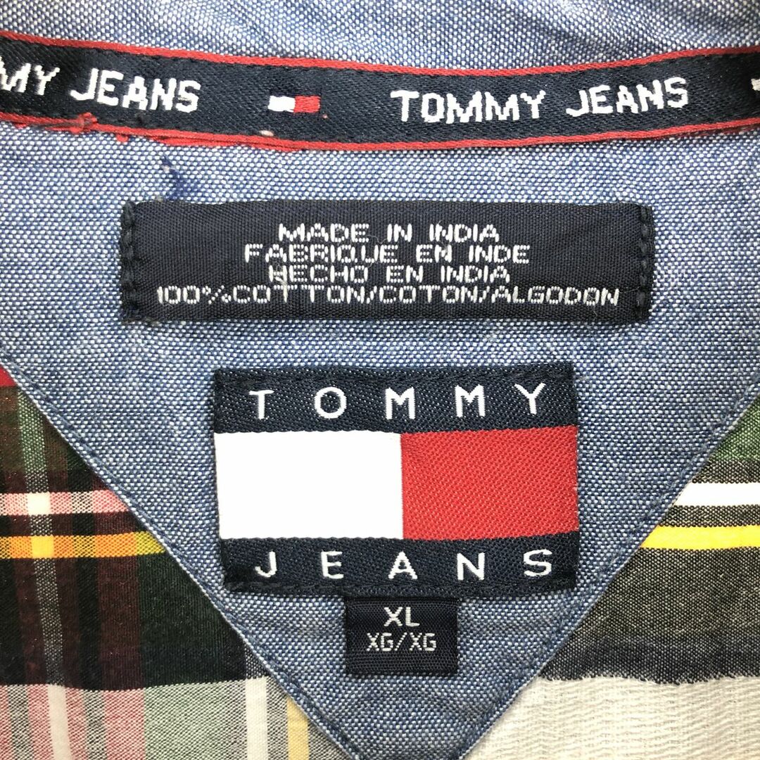 TOMMY HILFIGER(トミーヒルフィガー)の古着 90年代 トミーヒルフィガー TOMMY HILFIGER JEANS 長袖 チェックシャツ メンズXL ヴィンテージ /eaa428965 メンズのトップス(シャツ)の商品写真