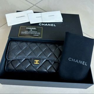 シャネル(CHANEL)のCHANEL　シャネル　財布　ウォレット　黒　ブラック　長財布　レディース(財布)