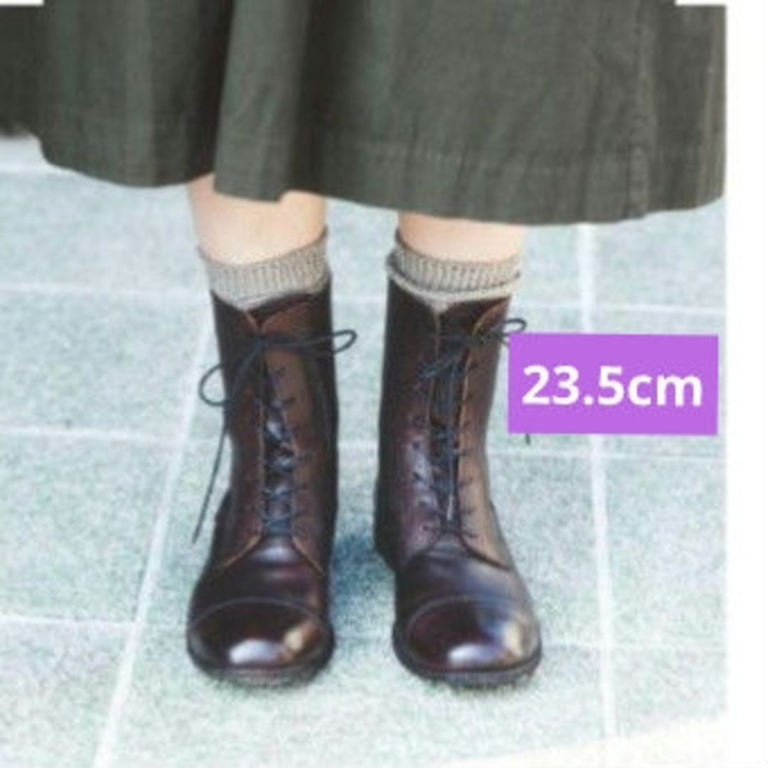 かぐれ(カグレ)の【未使用】レディースレザーレースアップショットブーツ焦げ茶5（23.5ｃｍ) レディースの靴/シューズ(ブーツ)の商品写真