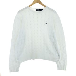 ラルフローレン(Ralph Lauren)の古着 ラルフローレン Ralph Lauren POLO by Ralph Lauren ケーブル編み コットンニットセーター メンズL /eaa399480(ニット/セーター)