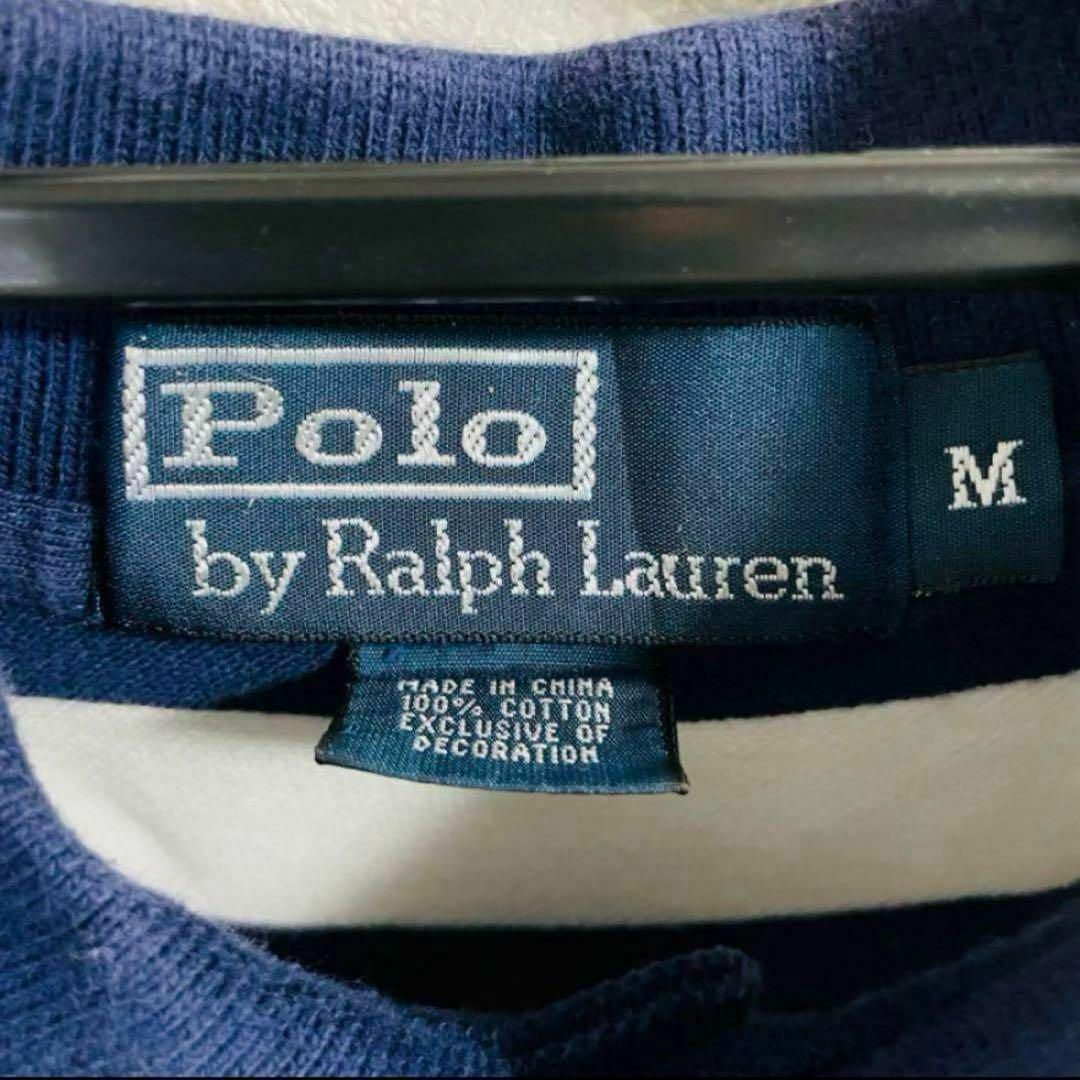 POLO RALPH LAUREN(ポロラルフローレン)の【希少】ポロバイラルフローレン 半袖 ポロシャツ ボーダー 刺繍 ヴィンテージ メンズのトップス(ポロシャツ)の商品写真