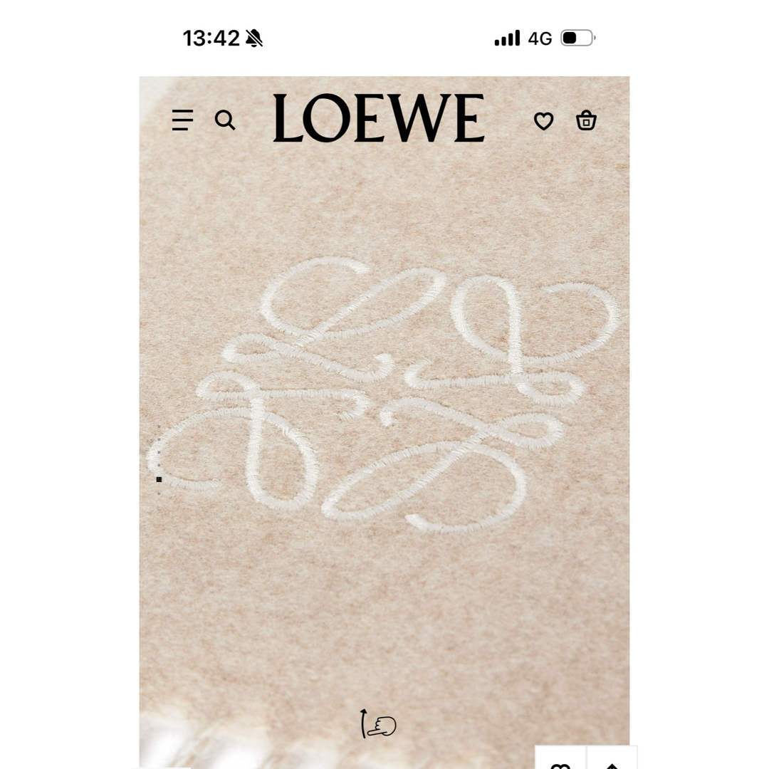 LOEWE(ロエベ)のロエベ　バイカラースカーフ(ウール&カシミヤ) レディースのファッション小物(マフラー/ショール)の商品写真