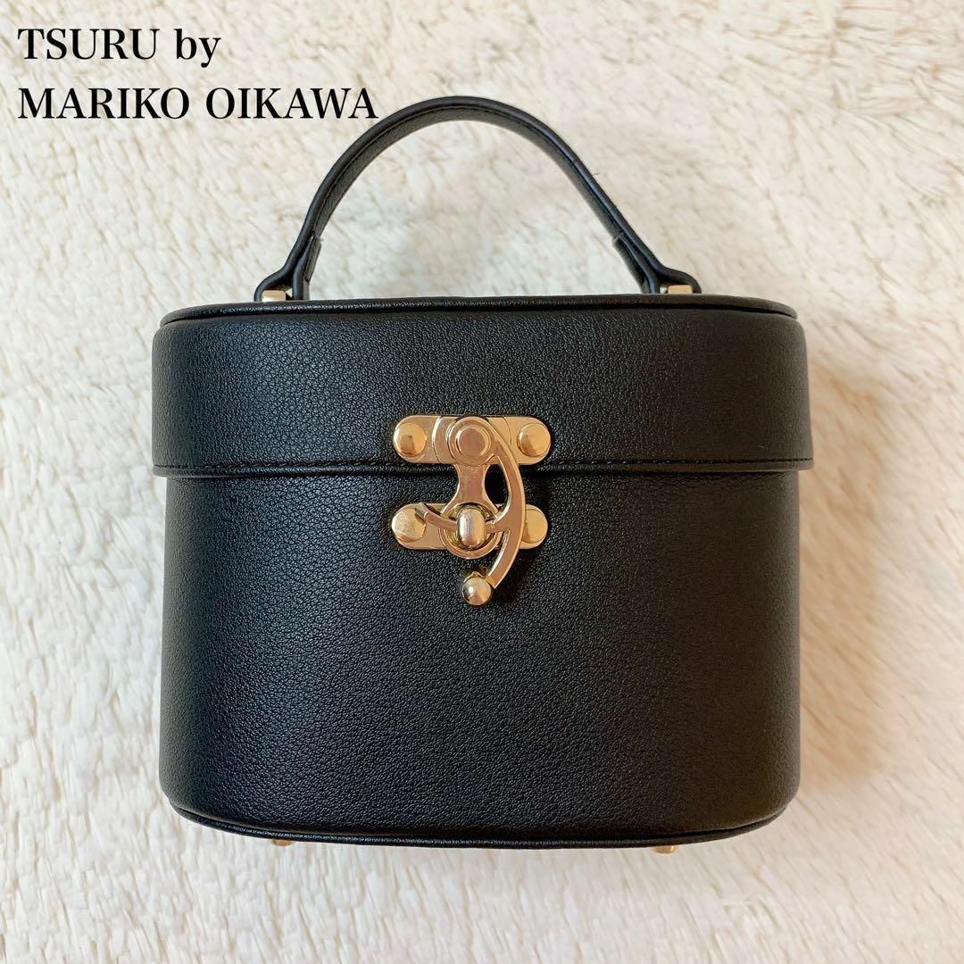 TSURU by Mariko Oikawa(ツルバイマリコオイカワ)の美品★ツルバイマリコオイカワ 完売品 バニティバッグ ハンドバッグ 黒 レディースのバッグ(ハンドバッグ)の商品写真