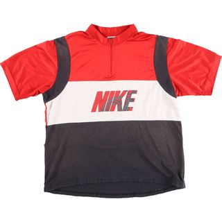 ナイキ(NIKE)の古着 90年代 ナイキ NIKE 銀タグ ハーフジップ 半袖 サイクリングシャツ メンズL ヴィンテージ /eaa426709(シャツ)