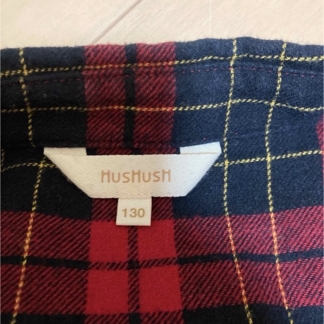 HusHush(ハッシュアッシュ)のHushush チェック柄ワンピース　130 キッズ/ベビー/マタニティのキッズ服女の子用(90cm~)(ワンピース)の商品写真