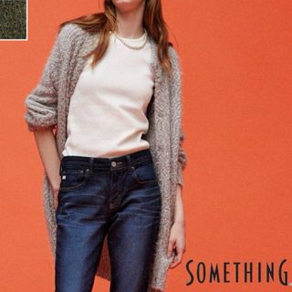 サムシング(SOMETHING)のSOMETHING ウォッシャブルシャギーニットカーディガン レディース(ニット/セーター)