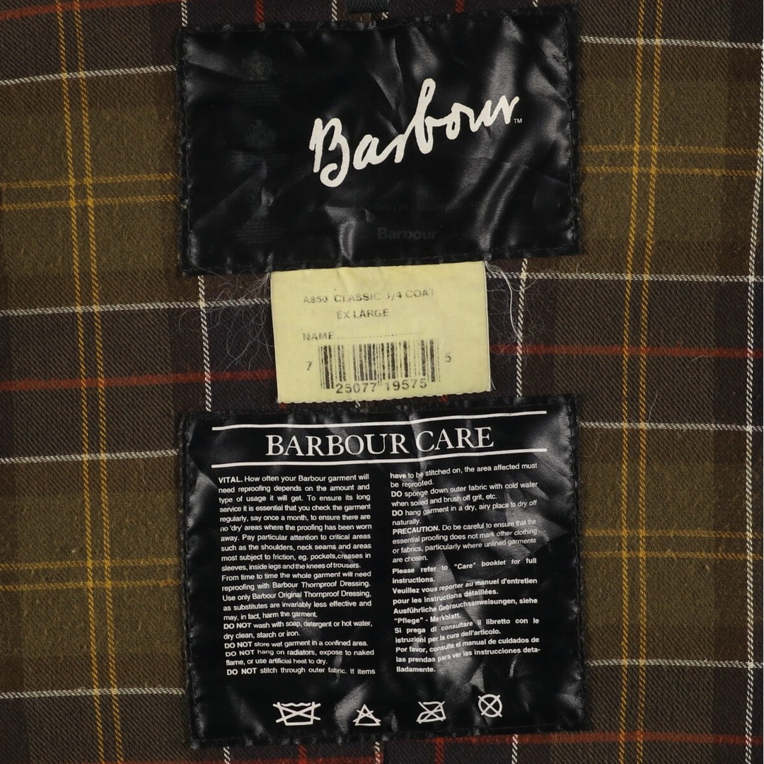 Barbour(バーブァー)の古着 00年代 バブアー Barbour ワックスコットン オイルドコート メンズXL /eaa424757 メンズのジャケット/アウター(その他)の商品写真