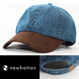 ニューハッタン(newhattan)のローキャップ 帽子 デニム ニューハッタン ダークブルー 1160_neh-O(キャップ)