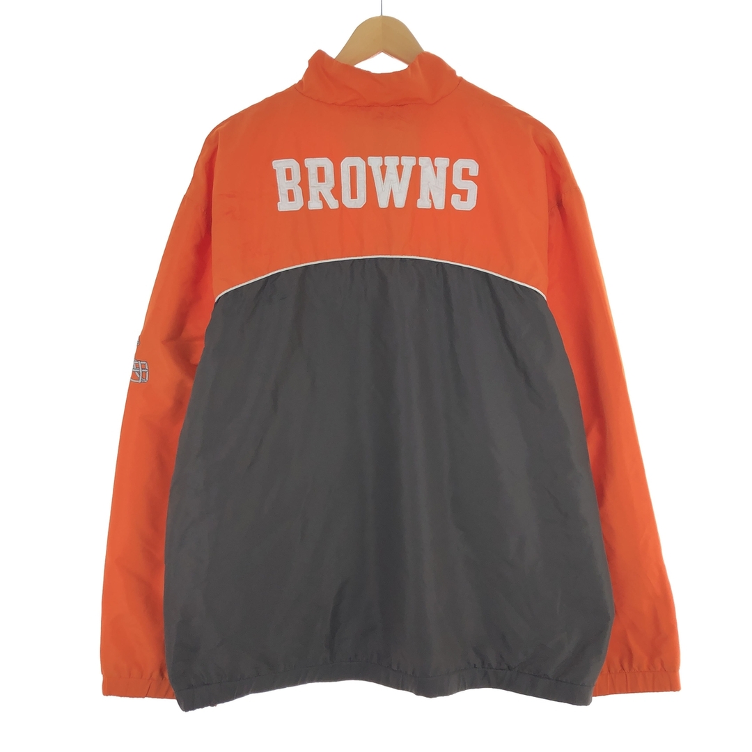 古着 NFL CLEVELAND BROWNS クリーブランドブラウンズ ハーフジップ ウォームアッププルオーバー メンズXL /eaa427161 メンズのジャケット/アウター(ナイロンジャケット)の商品写真