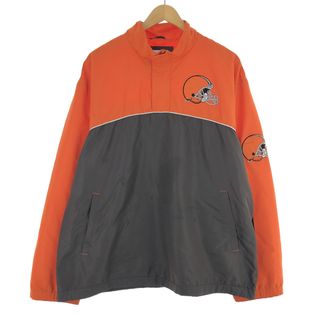 古着 NFL CLEVELAND BROWNS クリーブランドブラウンズ ハーフジップ ウォームアッププルオーバー メンズXL /eaa427161(ナイロンジャケット)