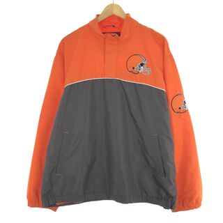 古着 NFL CLEVELAND BROWNS クリーブランドブラウンズ ハーフジップ ウォームアッププルオーバー メンズXL /eaa427156(ナイロンジャケット)