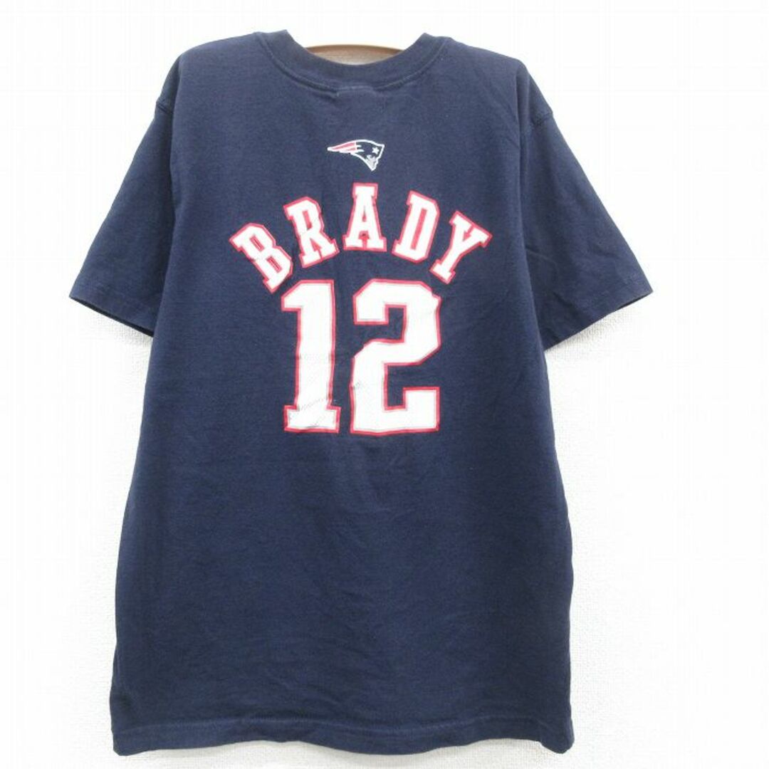 NIKE(ナイキ)の古着 ナイキ NIKE 半袖 Tシャツ キッズ ボーイズ 子供服 NFL ニューイングランドペイトリオッツ トムブレディ コットン クルーネック 紺 ネイビー アメフト スーパーボウル 23apr21 キッズ/ベビー/マタニティのベビー服(~85cm)(シャツ/カットソー)の商品写真