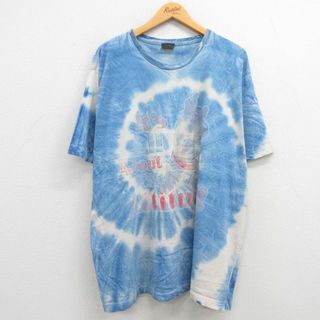 古着 半袖 ビンテージ Tシャツ レディース 00年代 00s アニメ スクービードゥ 大きいサイズ クルーネック 青他 ブルー タイダイ 23apr27 中古(ミニワンピース)