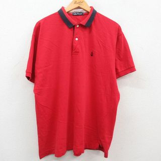 ノーティカ(NAUTICA)のXL★古着 ノーティカ NAUTICA 半袖 ブランド ポロ シャツ メンズ 90年代 90s ワンポイントロゴ 大きいサイズ 赤他 レッド 23apr28 中古 トップス(ポロシャツ)