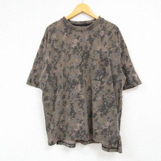 ビッグスミス(BIG SMITH)のXL★古着 ビッグスミス 半袖 Tシャツ メンズ 胸ポケット付き 大きいサイズ デジタルカモ クルーネック 緑 グリーン 迷彩 23apr24 中古(Tシャツ/カットソー(半袖/袖なし))